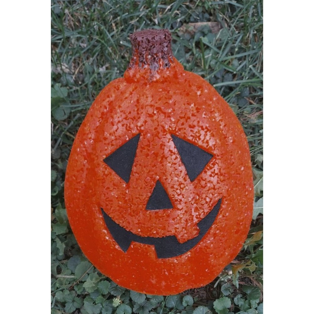Melted Plastic Popcorn HALLOWEEN Jack O' Lantern Light Up 8"x6" Tested